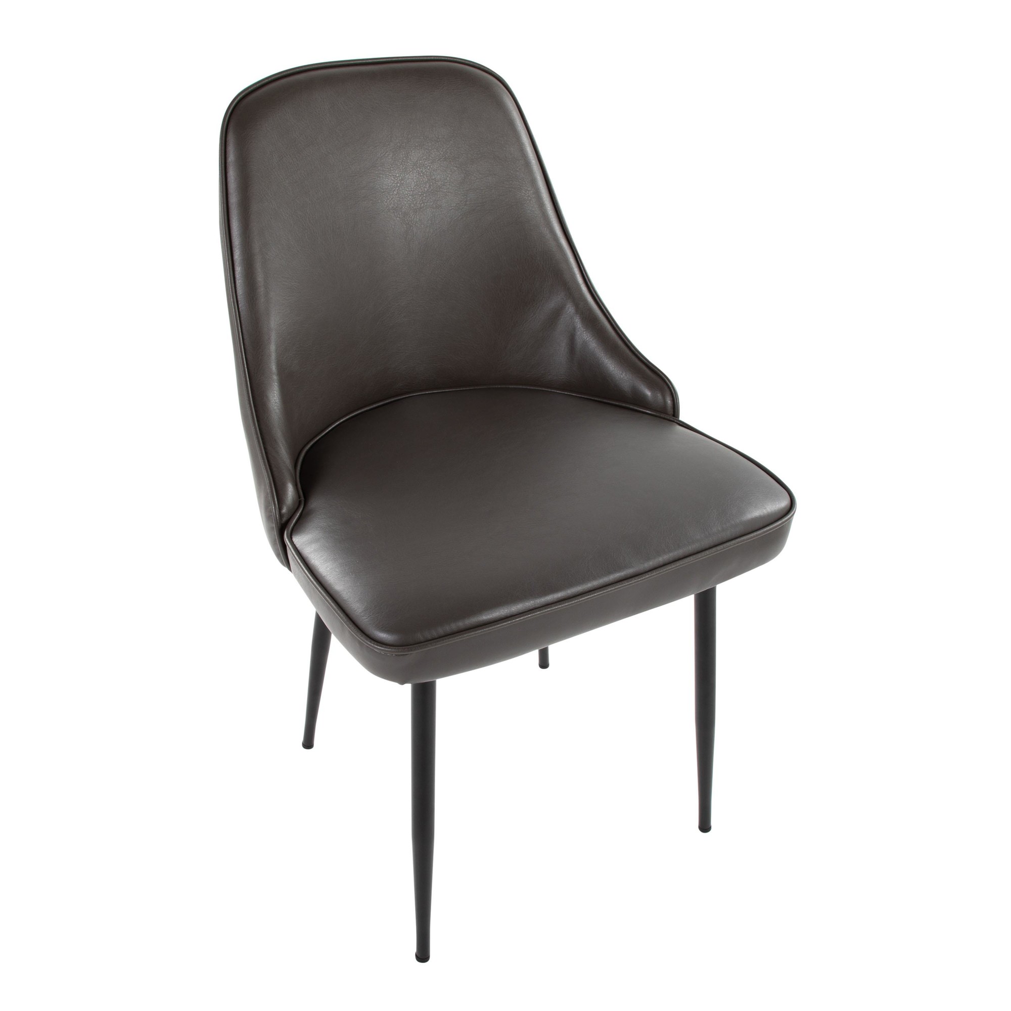 Marcel Black Frame Grey Faux Leather Contemporary Dining Chair (Set of 2) 9 Marcel Black Frame Grey Faux Leather Contemporary Dining Chair (Set of 2) - Image 9