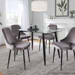 Marcel Black Silver Velvet Contemporary Dining Chairs (Set of 2) 12 Marcel Black Silver Velvet Contemporary Dining Chairs (Set of 2)