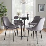Marcel Black Silver Velvet Contemporary Dining Chairs (Set of 2) 14 Marcel Black Silver Velvet Contemporary Dining Chairs (Set of 2)