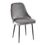 Marcel Black Silver Velvet Contemporary Dining Chairs (Set of 2) 16 Marcel Black Silver Velvet Contemporary Dining Chairs (Set of 2)