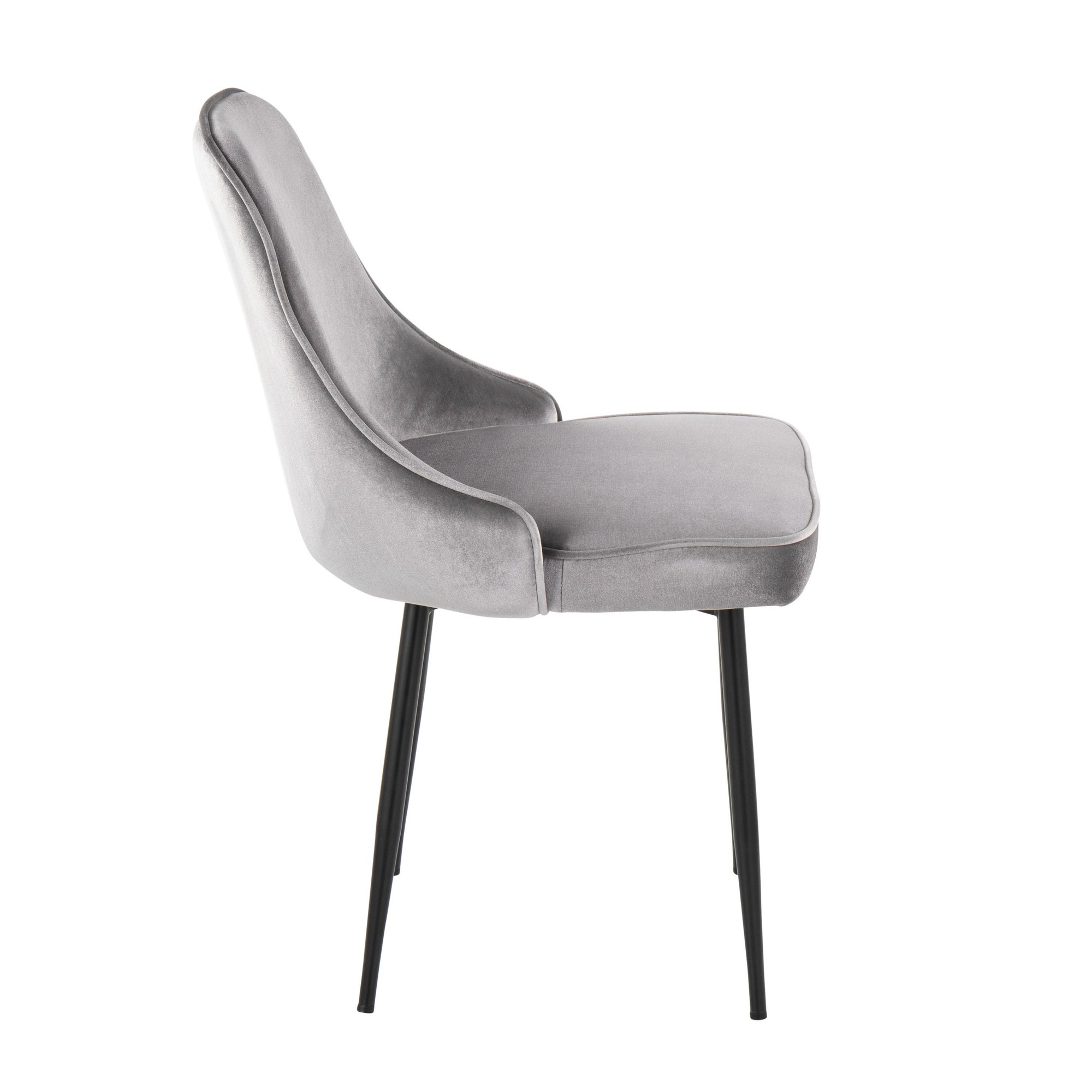 Marcel Black Silver Velvet Contemporary Dining Chairs (Set of 2) 6 Marcel Black Silver Velvet Contemporary Dining Chairs (Set of 2) - Image 6