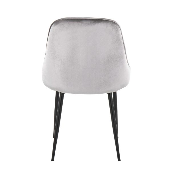 Marcel Black Silver Velvet Contemporary Dining Chairs Set of 2 7