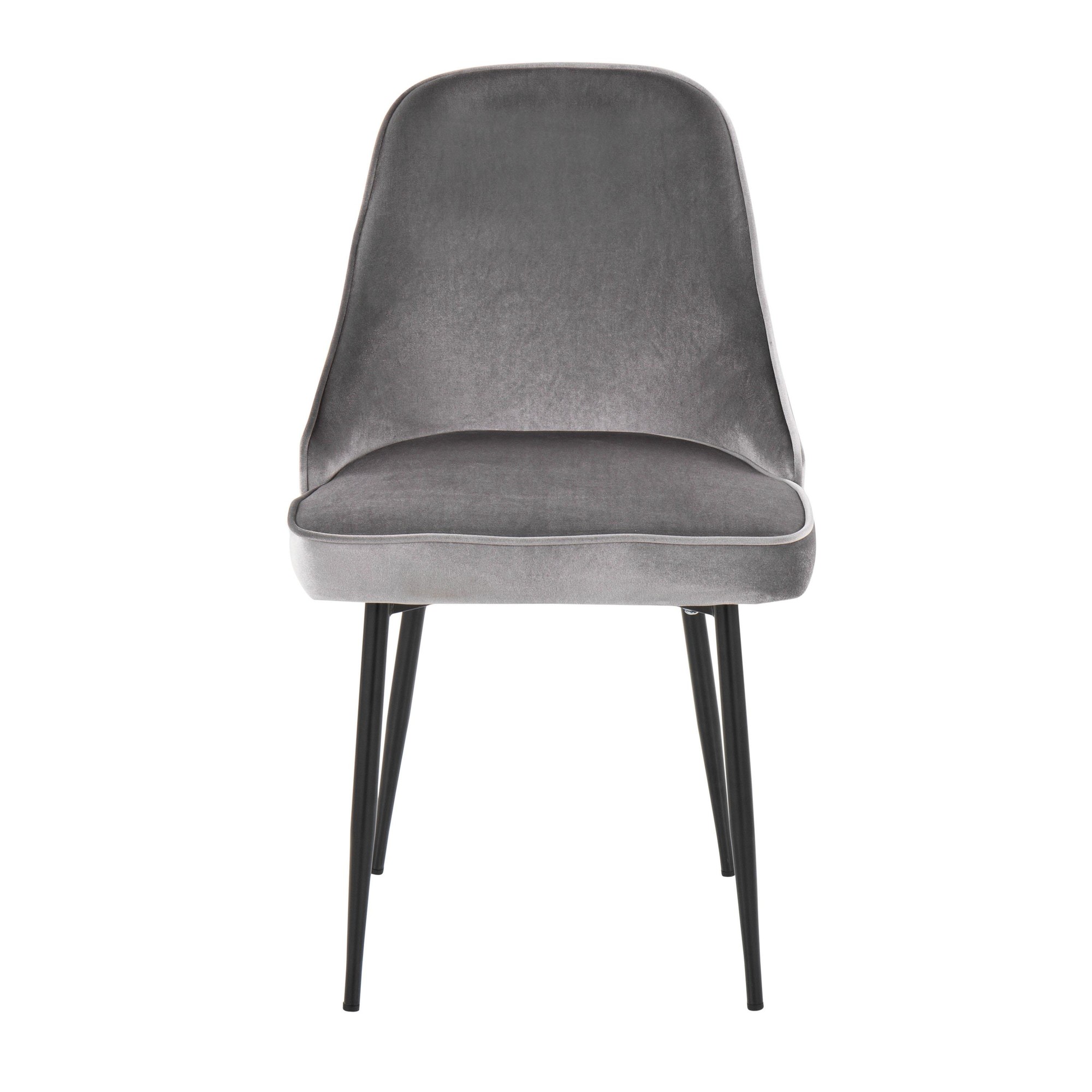 Marcel Black Silver Velvet Contemporary Dining Chairs (Set of 2) 9 Marcel Black Silver Velvet Contemporary Dining Chairs (Set of 2) - Image 9