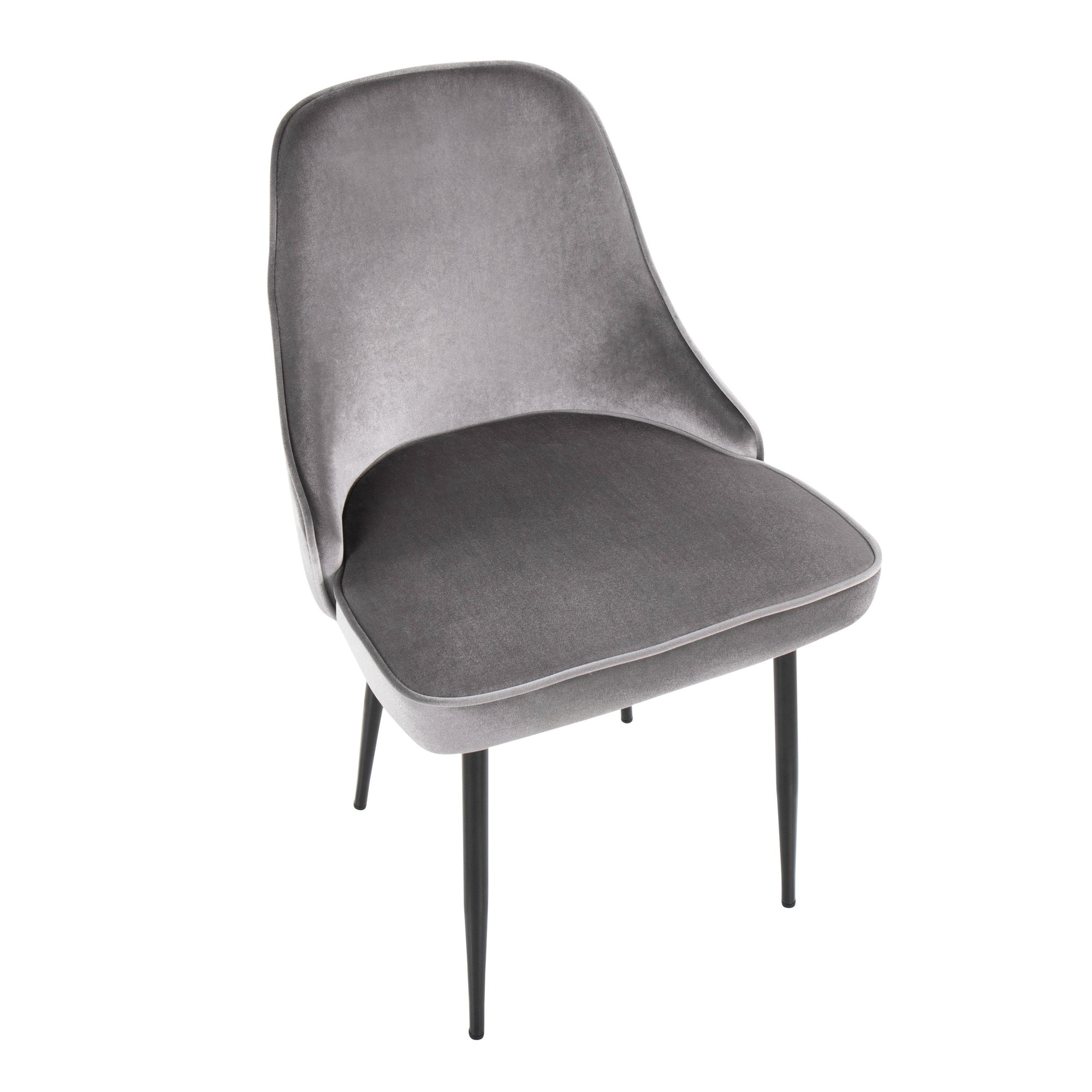 Marcel Black Silver Velvet Contemporary Dining Chairs (Set of 2) 10 Marcel Black Silver Velvet Contemporary Dining Chairs (Set of 2) - Image 10