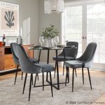 Marcel Black and Blue Velvet Contemporary Dining Chairs (Set of 2) 12 Marcel Black and Blue Velvet Contemporary Dining Chairs (Set of 2)