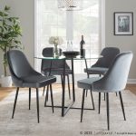 Marcel Black and Blue Velvet Contemporary Dining Chairs (Set of 2) 11 Marcel Black and Blue Velvet Contemporary Dining Chairs (Set of 2)