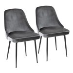 Marcel Black and Blue Velvet Contemporary Dining Chairs (Set of 2) 13 Marcel Black and Blue Velvet Contemporary Dining Chairs (Set of 2)