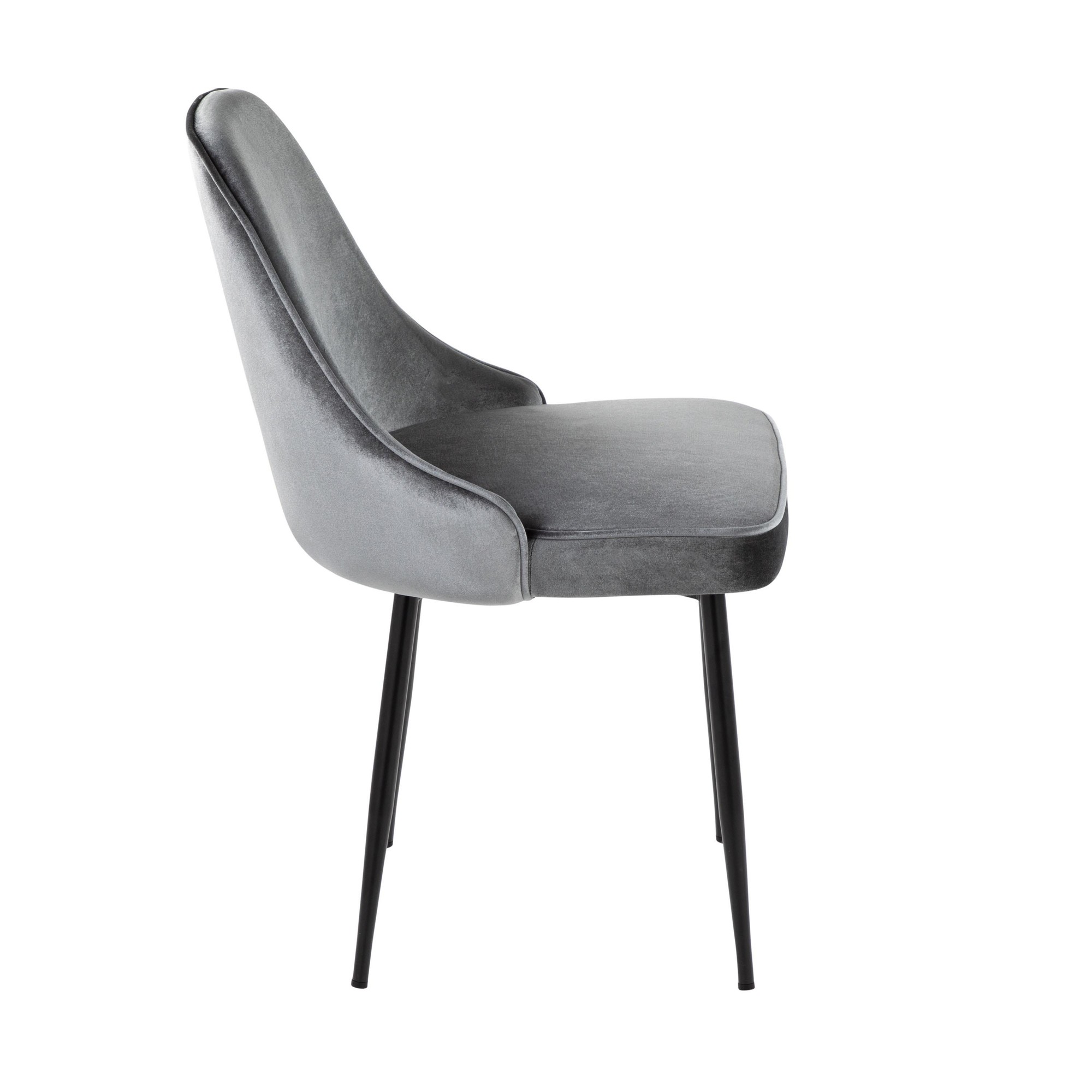 Marcel Black and Blue Velvet Contemporary Dining Chairs (Set of 2) 5 Marcel Black and Blue Velvet Contemporary Dining Chairs (Set of 2) - Image 5