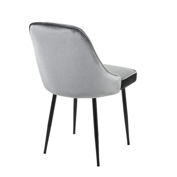 Marcel Black and Blue Velvet Contemporary Dining Chairs Set of 2 5