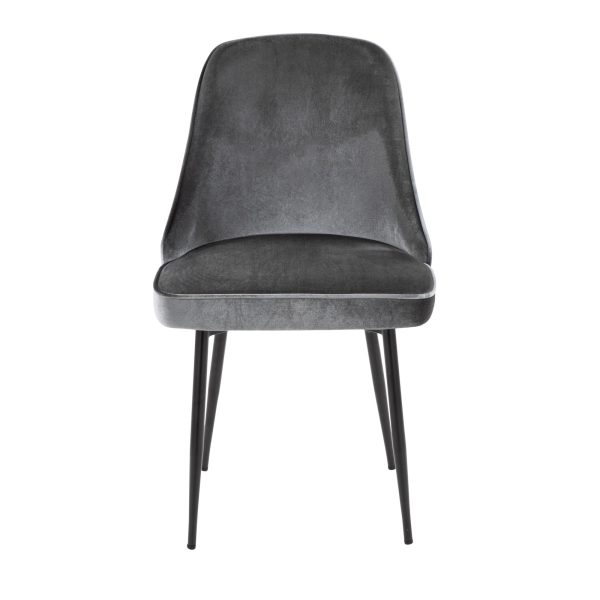 Marcel Black and Blue Velvet Contemporary Dining Chairs Set of 2 7