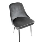 Marcel Black and Blue Velvet Contemporary Dining Chairs (Set of 2) 19 Marcel Black and Blue Velvet Contemporary Dining Chairs (Set of 2)