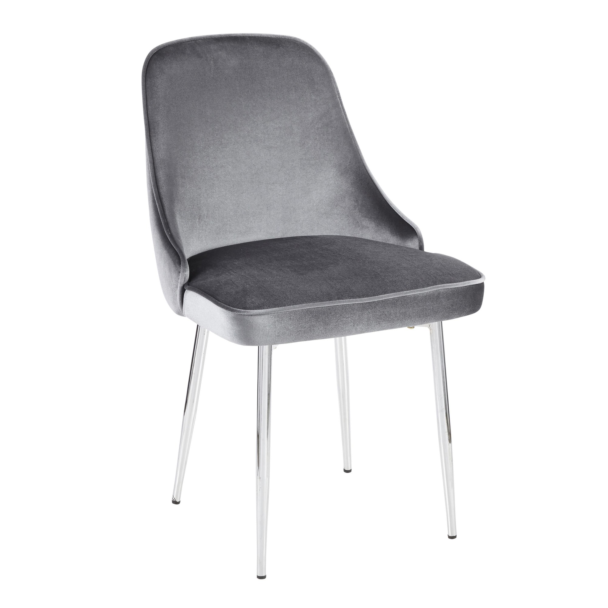 Marcel Blue Velvet Contemporary Dining Chairs (Set of 2) 2 Marcel Blue Velvet Contemporary Dining Chairs (Set of 2) - Image 2