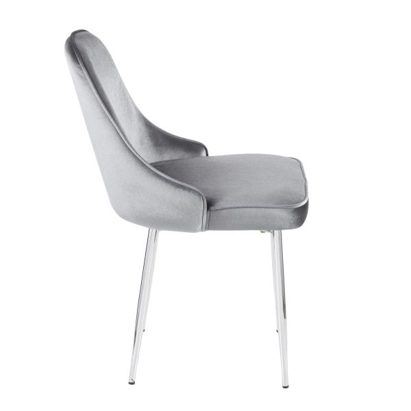 Marcel Blue Velvet Contemporary Dining Chairs Set of 2 3