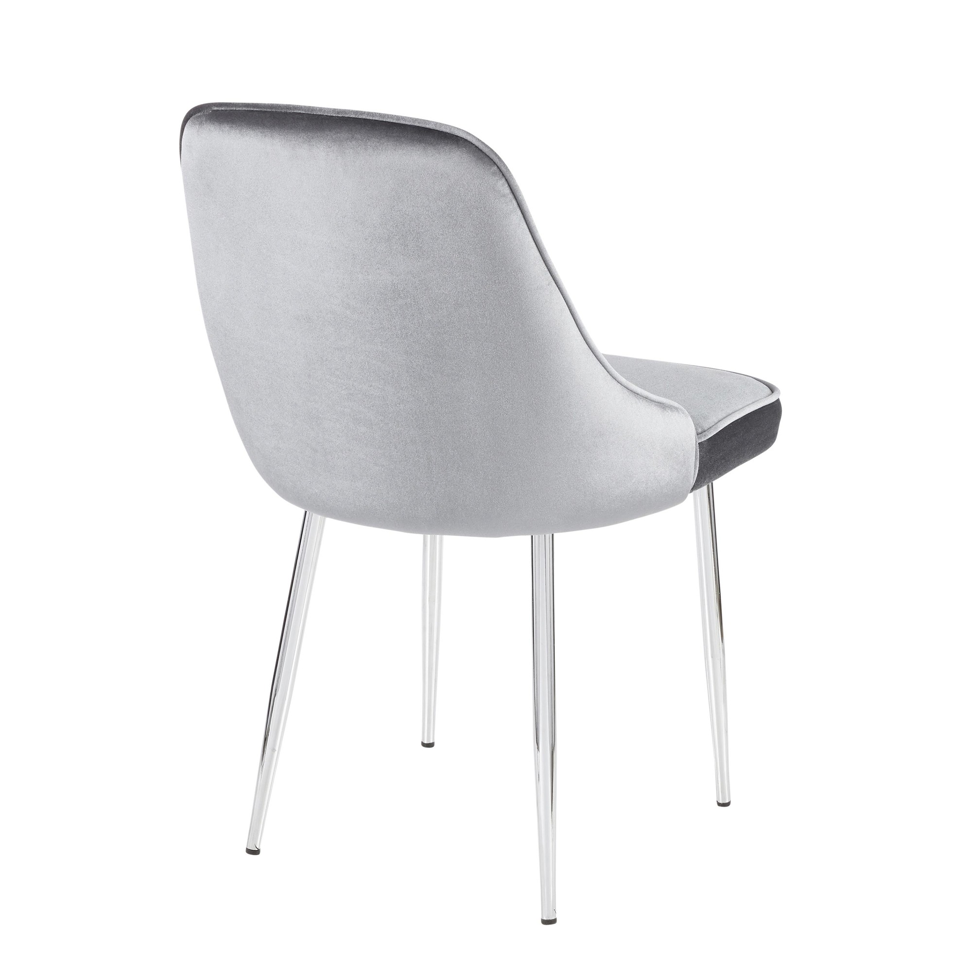 Marcel Blue Velvet Contemporary Dining Chairs (Set of 2) 4 Marcel Blue Velvet Contemporary Dining Chairs (Set of 2) - Image 4