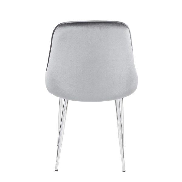 Marcel Blue Velvet Contemporary Dining Chairs Set of 2 5