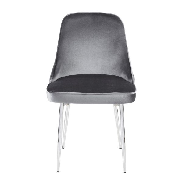 Marcel Blue Velvet Contemporary Dining Chairs Set of 2 6