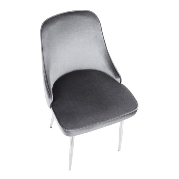 Marcel Blue Velvet Contemporary Dining Chairs Set of 2 7