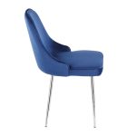 Marcel Chrome Navy Velvet Contemporary Dining Chairs (Set of 2) 18 Marcel Chrome Navy Velvet Contemporary Dining Chairs (Set of 2)