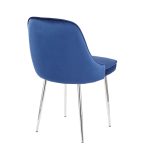 Marcel Chrome Navy Velvet Contemporary Dining Chairs (Set of 2) 19 Marcel Chrome Navy Velvet Contemporary Dining Chairs (Set of 2)