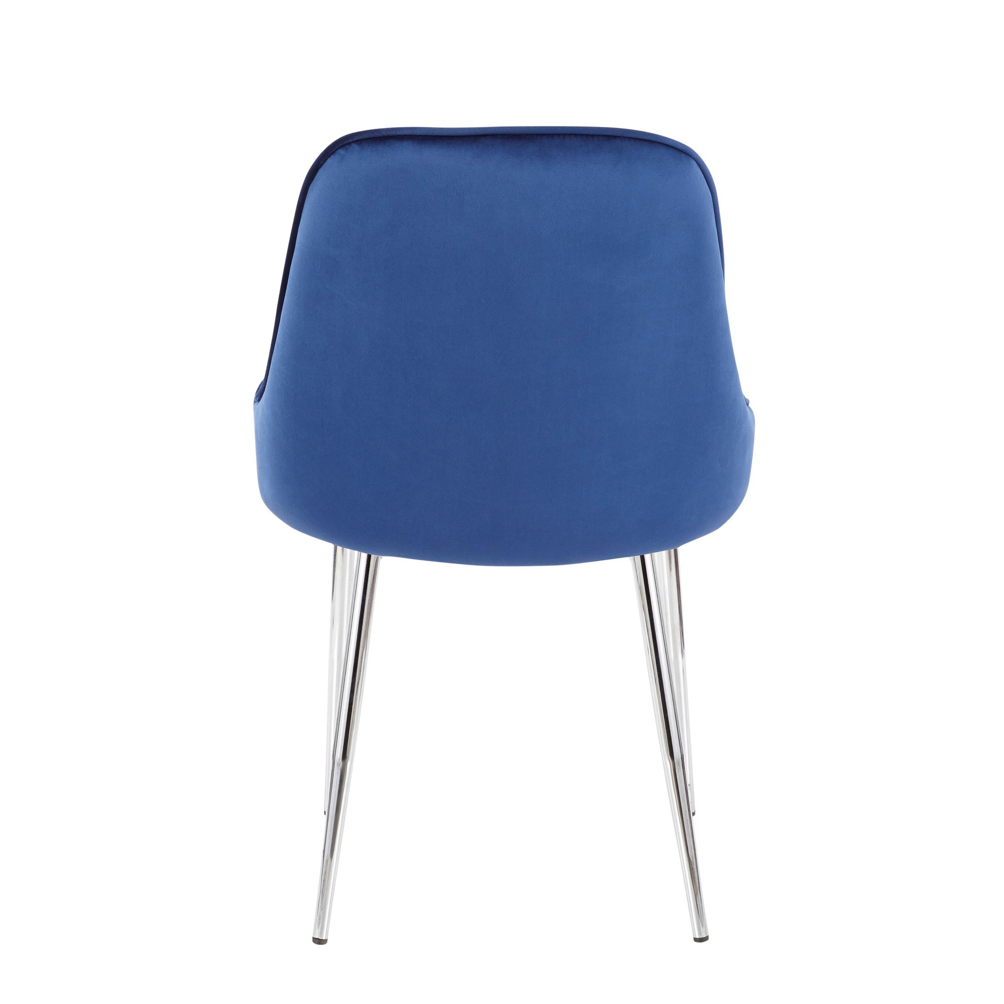 Marcel Chrome Navy Velvet Contemporary Dining Chairs (Set of 2) 8 Marcel Chrome Navy Velvet Contemporary Dining Chairs (Set of 2) - Image 8