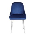 Marcel Chrome Navy Velvet Contemporary Dining Chairs (Set of 2) 21 Marcel Chrome Navy Velvet Contemporary Dining Chairs (Set of 2)