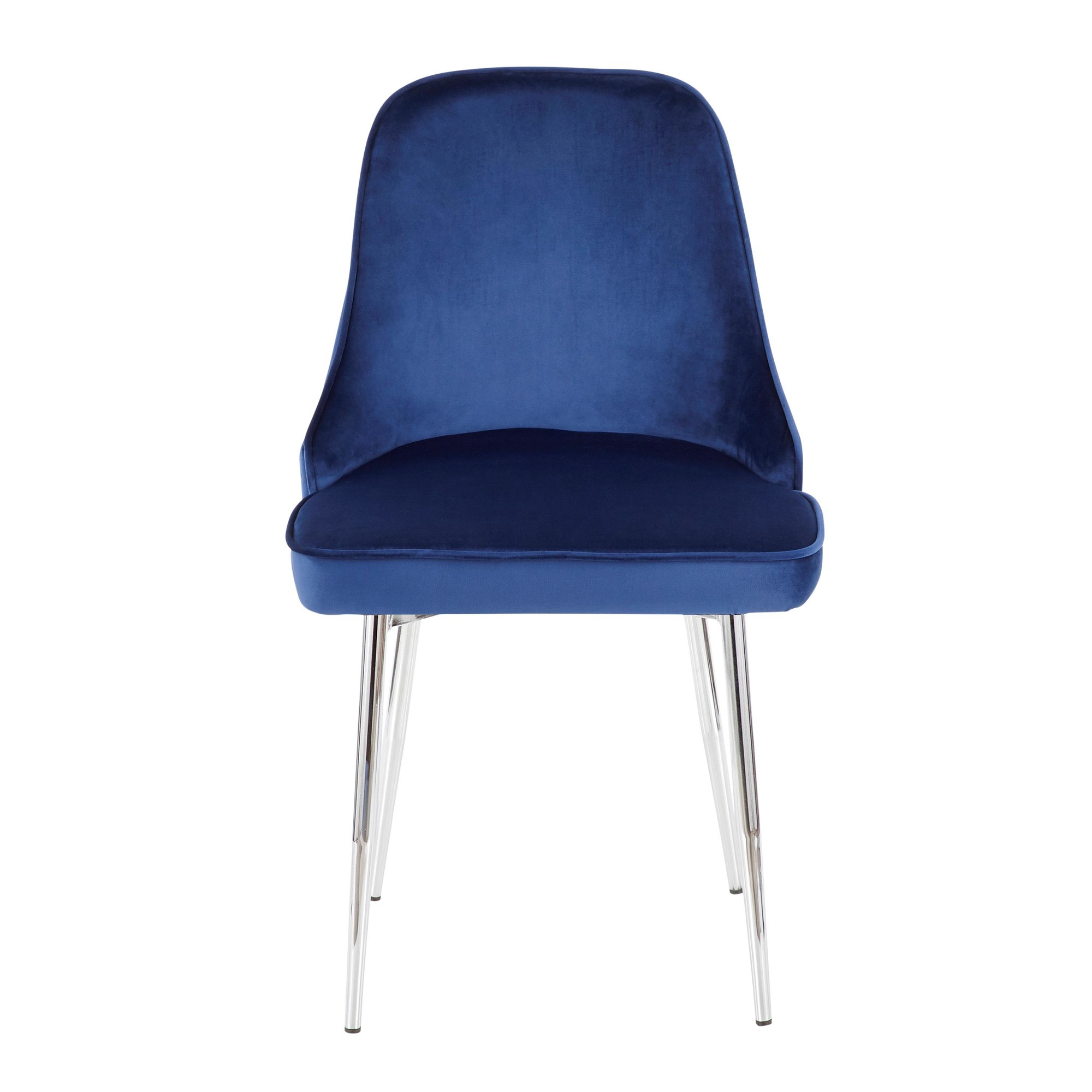 Marcel Chrome Navy Velvet Contemporary Dining Chairs (Set of 2) 9 Marcel Chrome Navy Velvet Contemporary Dining Chairs (Set of 2) - Image 9