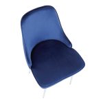 Marcel Chrome Navy Velvet Contemporary Dining Chairs (Set of 2) 22 Marcel Chrome Navy Velvet Contemporary Dining Chairs (Set of 2)