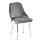 Marcel Chrome Silver Velvet Contemporary Dining Chairs (Set of 2) 11 Marcel Chrome Silver Velvet Contemporary Dining Chairs (Set of 2)