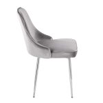 Marcel Chrome Silver Velvet Contemporary Dining Chairs (Set of 2) 12 Marcel Chrome Silver Velvet Contemporary Dining Chairs (Set of 2)