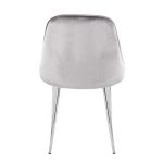 Marcel Chrome Silver Velvet Contemporary Dining Chairs (Set of 2) 13 Marcel Chrome Silver Velvet Contemporary Dining Chairs (Set of 2)