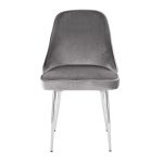 Marcel Chrome Silver Velvet Contemporary Dining Chairs (Set of 2) 14 Marcel Chrome Silver Velvet Contemporary Dining Chairs (Set of 2)
