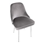 Marcel Chrome Silver Velvet Contemporary Dining Chairs (Set of 2) 15 Marcel Chrome Silver Velvet Contemporary Dining Chairs (Set of 2)