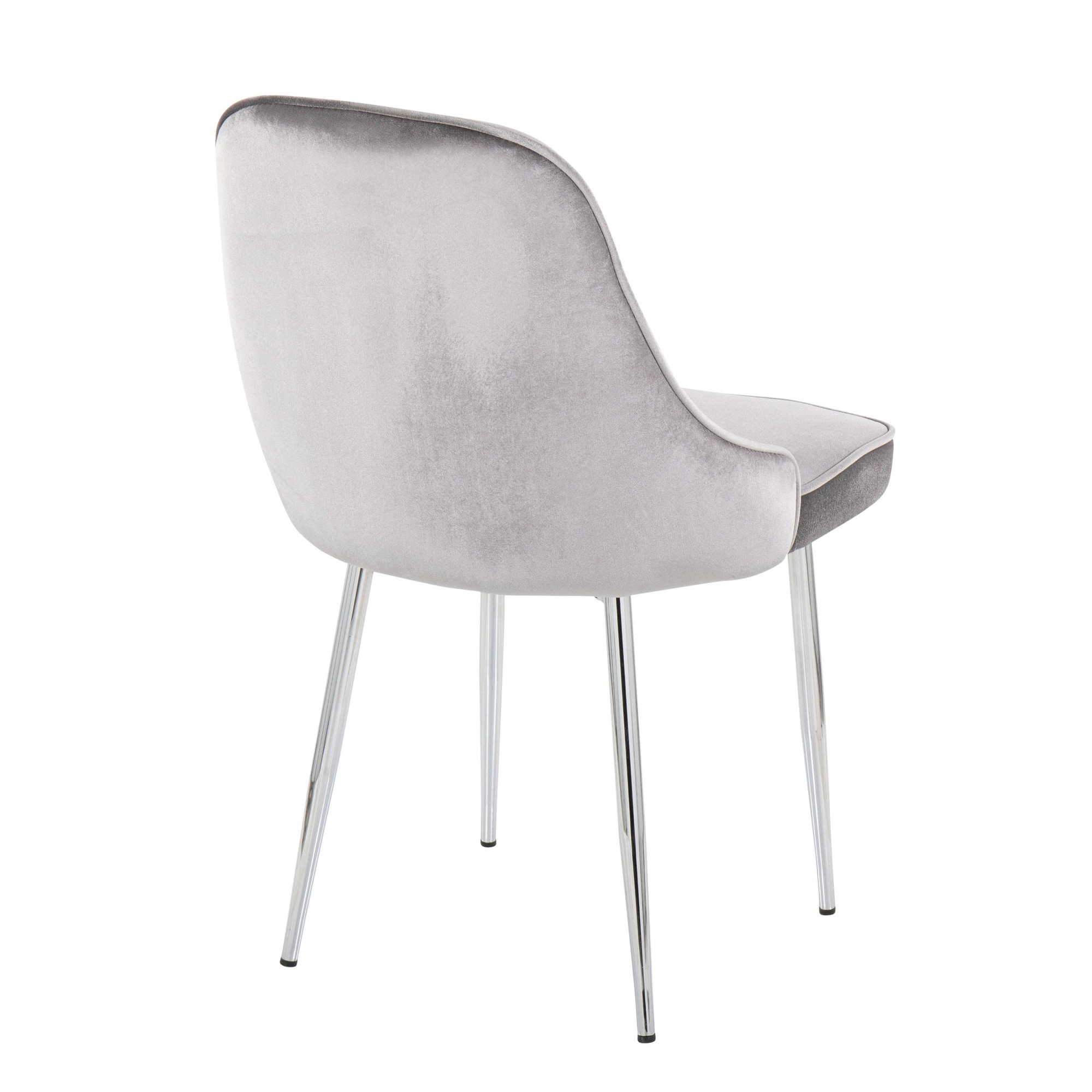 Marcel Chrome Silver Velvet Contemporary Dining Chairs (Set of 2) 7 Marcel Chrome Silver Velvet Contemporary Dining Chairs (Set of 2) - Image 7