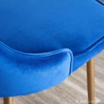 Marcel Contemporary Blue Velvet Dining Chairs with Gold Legs (Set of 2) (Set of 2)