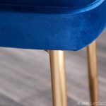 Marcel Contemporary Blue Velvet Dining Chairs with Gold Legs (Set of 2) (Set of 2)