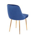 Marcel Contemporary Blue Velvet Dining Chairs with Gold Legs (Set of 2) (Set of 2)