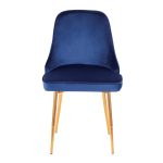 Marcel Contemporary Blue Velvet Dining Chairs with Gold Legs (Set of 2) (Set of 2)
