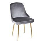 Marcel Contemporary Blue Velvet and Gold Dining Chair (Set of 2) (Set of 2)