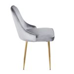 Marcel Contemporary Blue Velvet and Gold Dining Chair (Set of 2) (Set of 2)