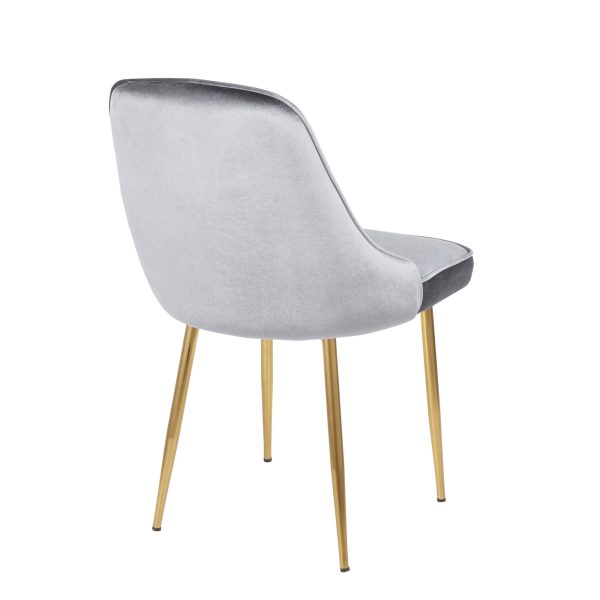 Marcel Contemporary Blue Velvet and Gold Dining Chair Set of 2 Set of 2 6