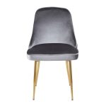 Marcel Contemporary Blue Velvet and Gold Dining Chair (Set of 2) (Set of 2)