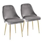 Marcel Gold and Silver Velvet Contemporary Dining Chairs (Set of 2) 14 Marcel Gold and Silver Velvet Contemporary Dining Chairs (Set of 2)