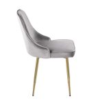 Marcel Gold and Silver Velvet Contemporary Dining Chairs (Set of 2) 16 Marcel Gold and Silver Velvet Contemporary Dining Chairs (Set of 2)