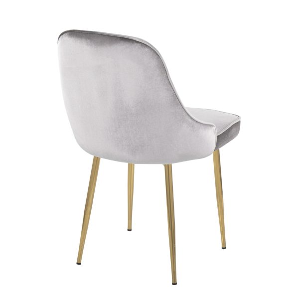 Marcel Gold and Silver Velvet Contemporary Dining Chairs Set of 2 6