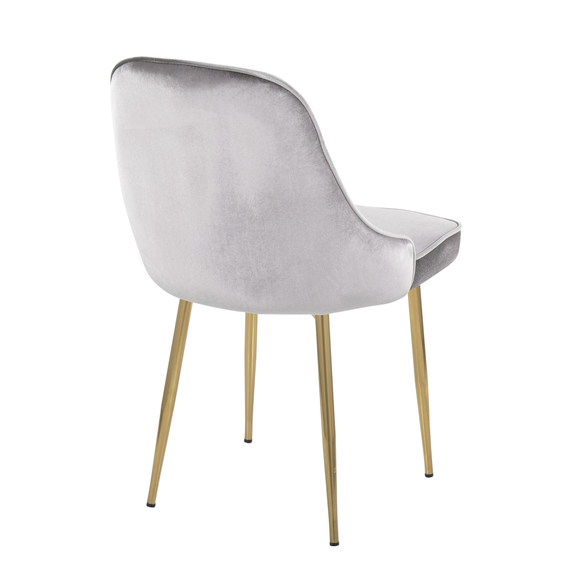 Marcel Gold and Silver Velvet Contemporary Dining Chairs (Set of 2) 6 Marcel Gold and Silver Velvet Contemporary Dining Chairs (Set of 2) - Image 6