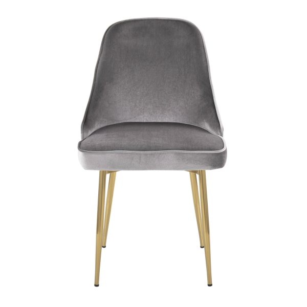 Marcel Gold and Silver Velvet Contemporary Dining Chairs Set of 2 8