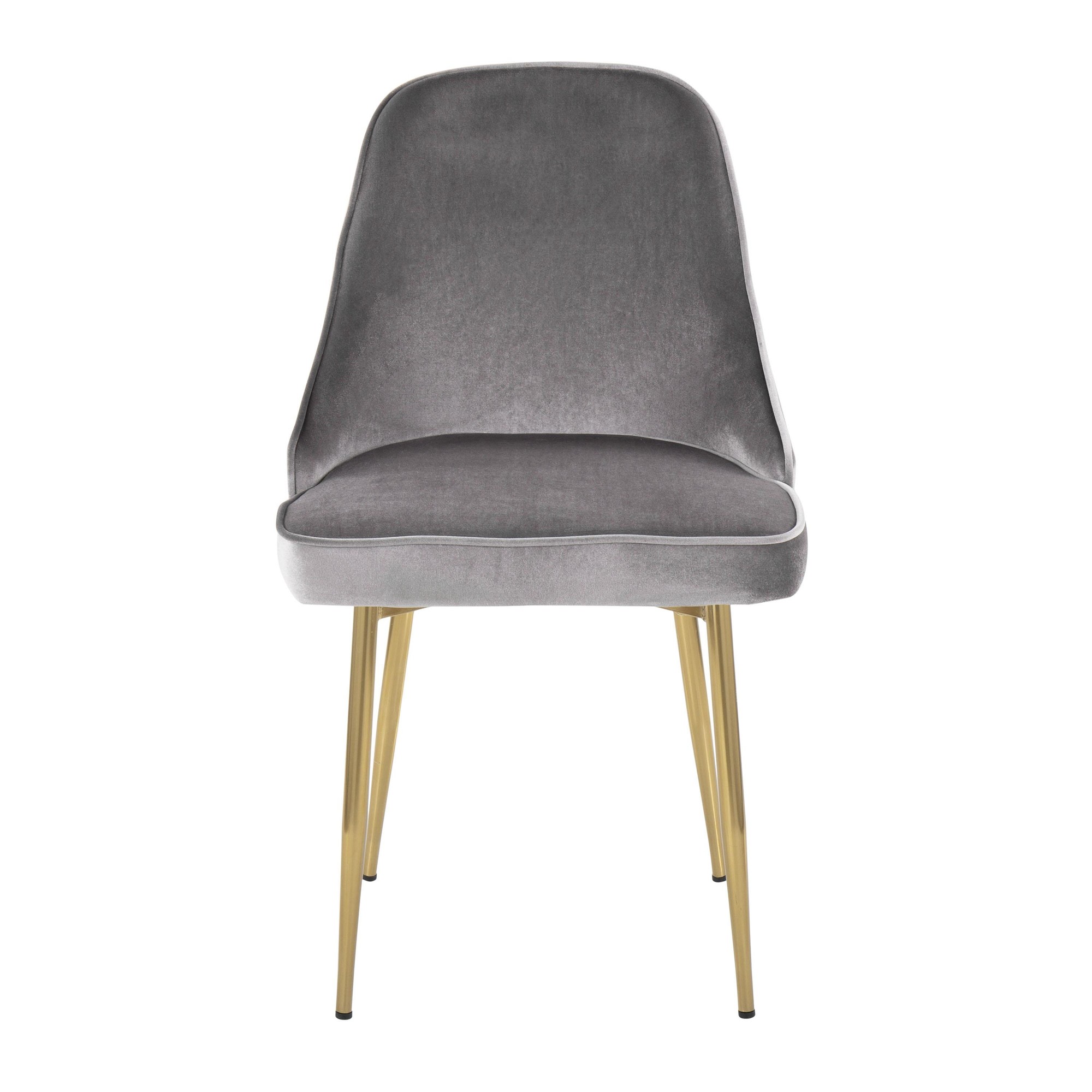 Marcel Gold and Silver Velvet Contemporary Dining Chairs (Set of 2) 8 Marcel Gold and Silver Velvet Contemporary Dining Chairs (Set of 2) - Image 8