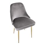 Marcel Gold and Silver Velvet Contemporary Dining Chairs (Set of 2) 20 Marcel Gold and Silver Velvet Contemporary Dining Chairs (Set of 2)