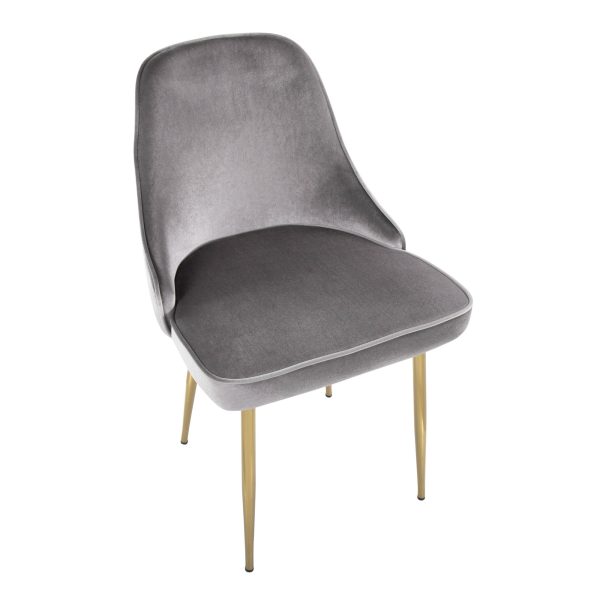 Marcel Gold and Silver Velvet Contemporary Dining Chairs Set of 2 9