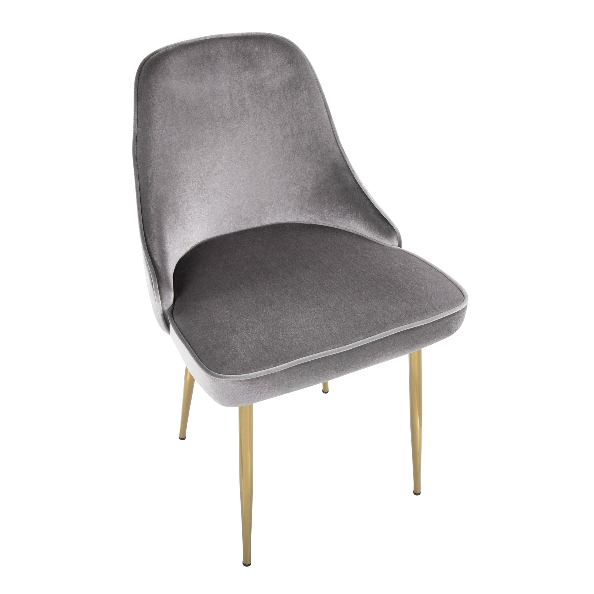 Marcel Gold and Silver Velvet Contemporary Dining Chairs (Set of 2) 9 Marcel Gold and Silver Velvet Contemporary Dining Chairs (Set of 2) - Image 9